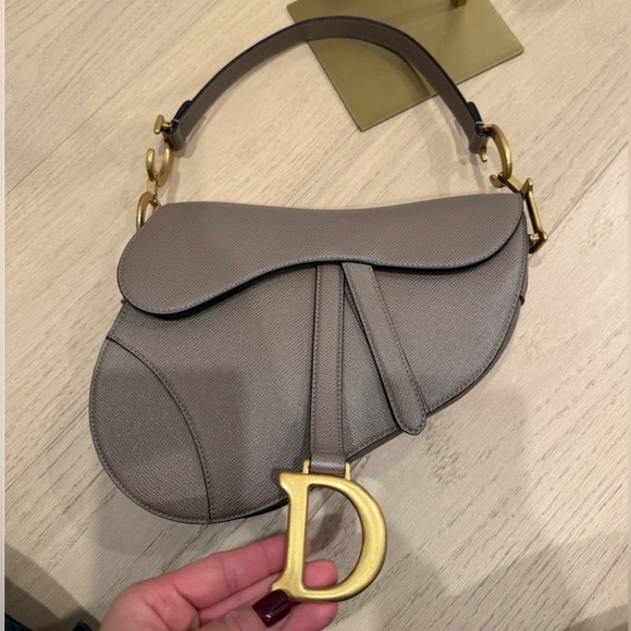 DIOR Grained Calfskin Saddle Bag Warm Taupe - Picture 7 of 9